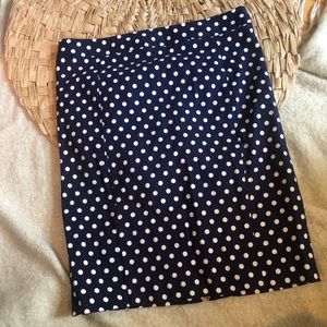 Modcloth Pixley polka dot skirt navy blue L